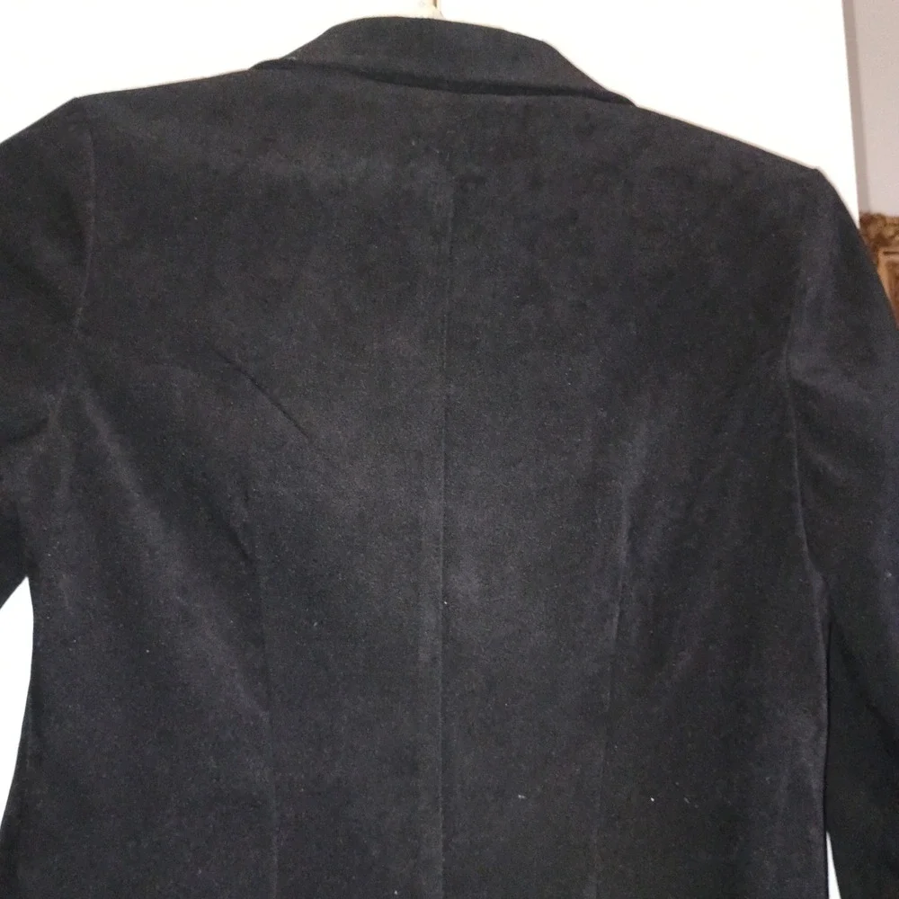 JOHN ROBERTS Petite 8P Vintage Argyle‎ Blazer Jacket Black Green Shoulder Pads - Picture 11 of 13